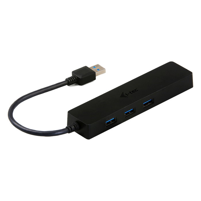 I-Tec USB 3.0 Slim Hub + Gigabit Ethernet Adaptador 3 Puertos Negro