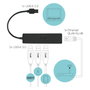 I-Tec USB 3.0 Slim Hub + Gigabit Ethernet Adaptador 3 Puertos Negro