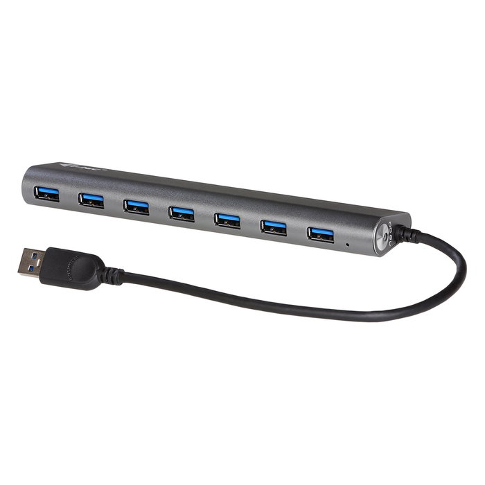 I-TEC Hub USB 3.0 de 7 Puertos SuperSpeed Metal, USB 3.2 Gen 1 Tipo-A, 5 Gbps, Plata, Alimentación CA I-TEC Hub USB 3.0 de 7 Puertos SuperSpeed Metal, USB 3.2 Gen 1 Tipo-A, 5 Gbps, Plata, Alimentación CA