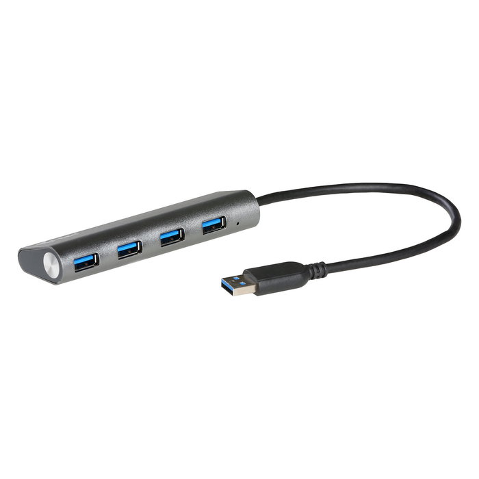 I-tec Hub USB 3.0 Metal de 4 Puertos con Adaptador de Alimentación Gris I-tec Hub USB 3.0 Metal de 4 Puertos con Adaptador de Alimentación Gris