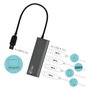 I-tec Hub USB 3.0 Metal de 4 Puertos con Adaptador de Alimentación Gris