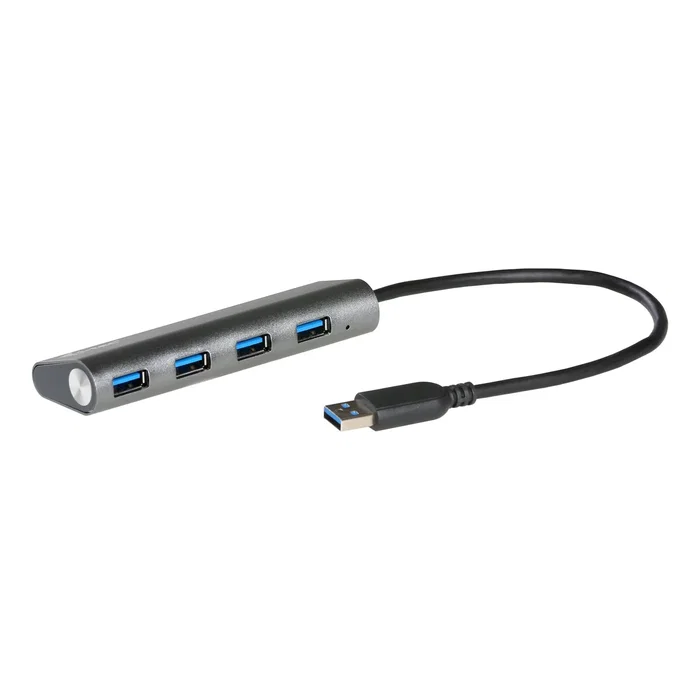 i-tec U3HUB448 Hub USB 3.2 Gen 1 (SuperSpeed) de 4 Puertos de Alimentación Externa, Metal Gris, 5000 Mbit/s, Plug & Play, para PC/Mac