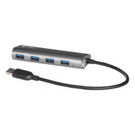 i-tec U3HUB448 Hub USB 3.2 Gen 1 (SuperSpeed) de 4 Puertos de Alimentación Externa, Metal Gris, 5000 Mbit/s, Plug & Play, para PC/Mac