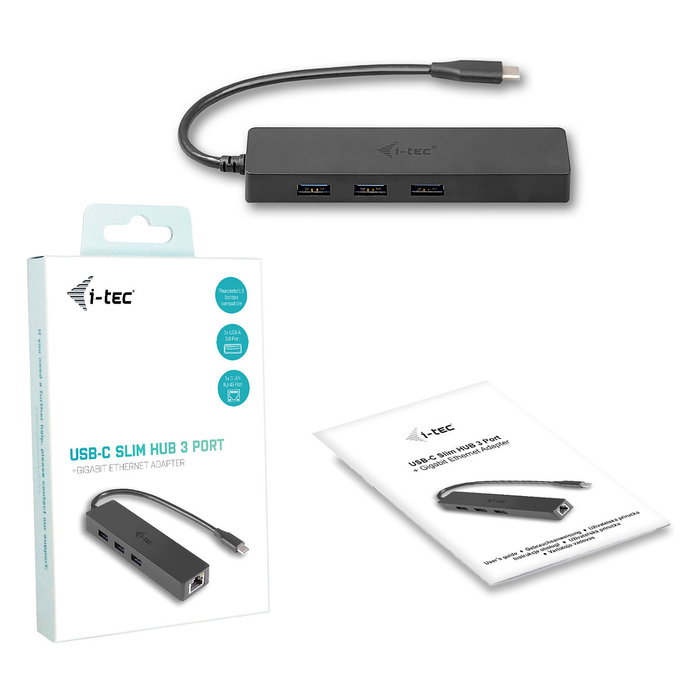 i-tec Advance USB-C Slim Hub + GLAN con 3 puertos USB 3.2 Gen 1 i-tec Advance USB-C Slim Hub + GLAN con 3 puertos USB 3.2 Gen 1