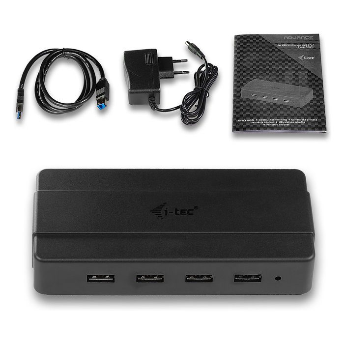 I-tec Hub USB 3.0 de 4 Puertos con Adaptador de Corriente para Carga I-tec Hub USB 3.0 de 4 Puertos con Adaptador de Corriente para Carga
