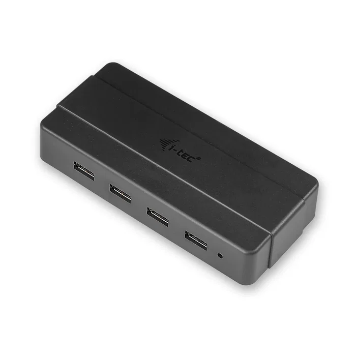 i-tec U3HUB445 Hub USB 3.2 Gen 1 de 4 Puertos con Carga BC 1.2 y Adaptador de Corriente, 5 Gbps, Negro
