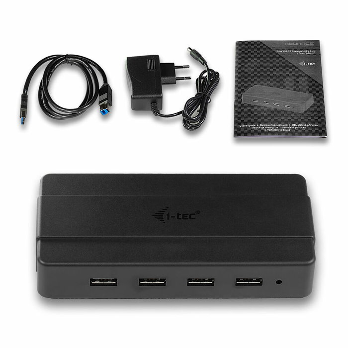 I-tec USB 3.0 Charging Hub 4 Puertos con Adaptador de Corriente Negro I-tec USB 3.0 Charging Hub 4 Puertos con Adaptador de Corriente Negro