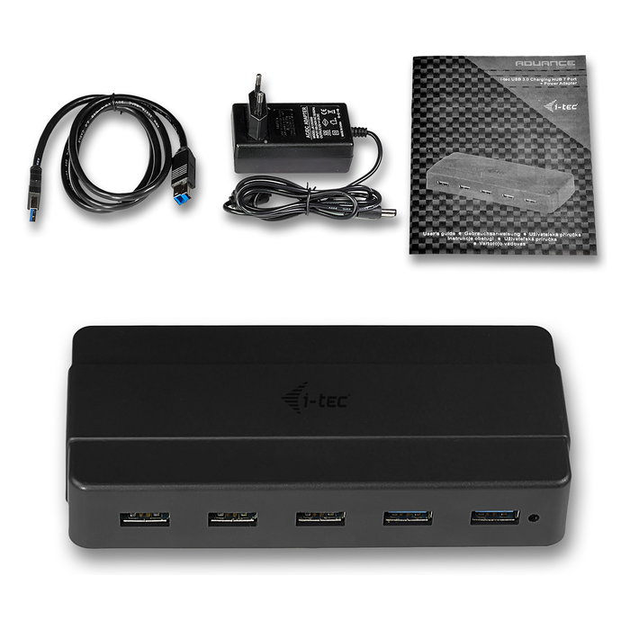 I-TEC Hub USB 3.0 de 7 Puertos para Carga con Adaptador de Corriente I-TEC Hub USB 3.0 de 7 Puertos para Carga con Adaptador de Corriente