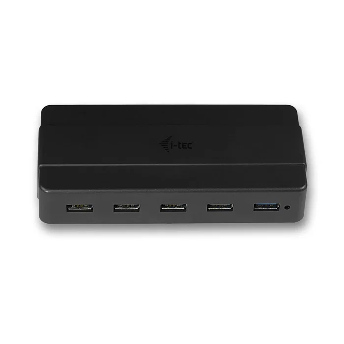 i-tec U3HUB742 Hub USB 3.2 Gen 1 (3.1 Gen 1) de 7 Puertos con Carga Rápida BC 1.2 y Adaptador de Alimentación 12V/2A - 5000 Mbit/s - Negro