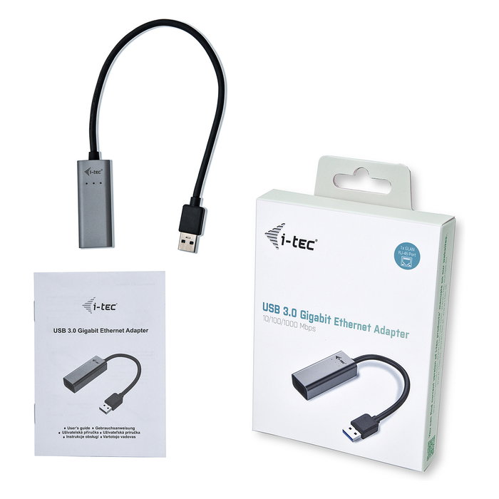 I-tec Adaptador USB 3.0 a Gigabit Ethernet Metal Negro/Gris