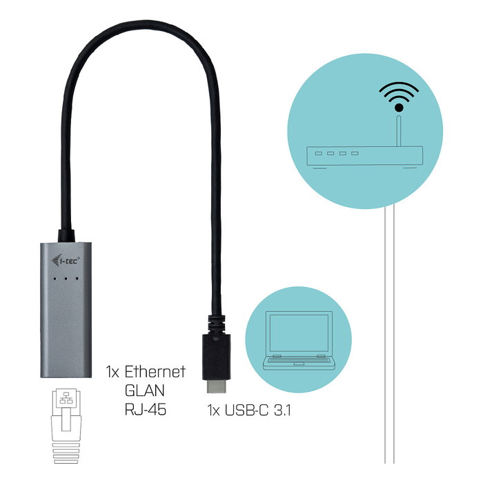 Cable USB C i-Tec C31METALGLAN Gris Cable USB C i-Tec C31METALGLAN Gris