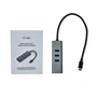 i-tec C31METALG3HUB Hub USB-C 3x USB 3.0 + Ethernet Gigabit - Hub de Bahía para MacBook, PC - Aluminio Gris