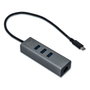I-TEC Hub USB-C Metálico con 3 Puertos USB 3.0 y Gigabit Ethernet