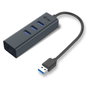 I-tec Hub USB 3.0 Metálico con 3 Puertos USB 3.0 y Adaptador Gigabit Ethernet Gris