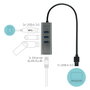 I-tec Hub USB 3.0 Metálico con 3 Puertos USB 3.0 y Adaptador Gigabit Ethernet Gris