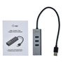 I-tec Hub USB 3.0 Metálico con 3 Puertos USB 3.0 y Adaptador Gigabit Ethernet Gris