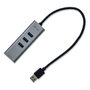 I-tec Hub USB 3.0 Metálico con 3 Puertos USB 3.0 y Adaptador Gigabit Ethernet Gris