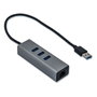I-tec Hub USB 3.0 Metálico con 3 Puertos USB 3.0 y Adaptador Gigabit Ethernet Gris