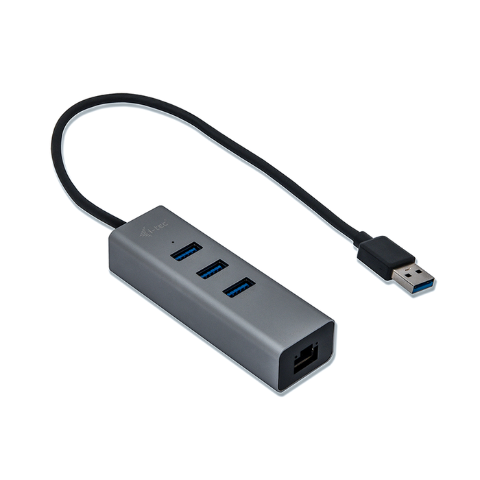 I-tec Hub USB 3.0 Metálico de 3 Puertos con Adaptador Gigabit Ethernet 1x USB 3.0 a RJ-45 I-tec Hub USB 3.0 Metálico de 3 Puertos con Adaptador Gigabit Ethernet 1x USB 3.0 a RJ-45