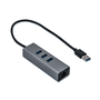 I-tec Hub USB 3.0 Metálico de 3 Puertos con Adaptador Gigabit Ethernet 1x USB 3.0 a RJ-45