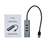I-TEC U3METALG3HUB Hub USB 3.0 de 3 Puertos y Adaptador Gigabit Ethernet RJ-45, Metal, Gris, 5000 Mbit/s, Plug & Play, Compatible con Windows, macOS, Linux
