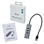 I-TEC U3METALG3HUB Hub USB 3.0 de 3 Puertos y Adaptador Gigabit Ethernet RJ-45, Metal, Gris, 5000 Mbit/s, Plug & Play, Compatible con Windows, macOS, Linux