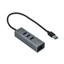 I-TEC U3METALG3HUB Hub USB 3.0 de 3 Puertos y Adaptador Gigabit Ethernet RJ-45, Metal, Gris, 5000 Mbit/s, Plug & Play, Compatible con Windows, macOS, Linux