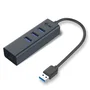 I-TEC U3METALG3HUB Hub USB 3.0 de 3 Puertos y Adaptador Gigabit Ethernet RJ-45, Metal, Gris, 5000 Mbit/s, Plug & Play, Compatible con Windows, macOS, Linux