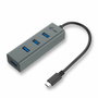 I-Tec Hub USB-C Metal con 4 Puertos USB 3.0 Gris