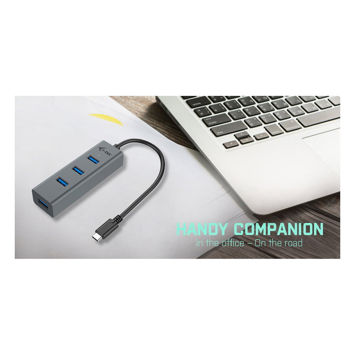 I-Tec Hub USB-C Metal con 4 Puertos USB 3.0 Gris