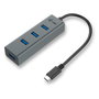 I-Tec Hub USB-C Metal con 4 Puertos USB 3.0 Gris