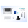 I-Tec Hub USB-C Metal con 4 Puertos USB 3.0 Gris
