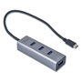 I-Tec Hub USB-C Metal con 4 Puertos USB 3.0 Gris