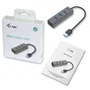 i-tec Hub USB 3.0, 4 Puertos USB 3.2 Gen 1 (3.1) Tipo-A Metal, Alimentación por USB, Protección Sobrecarga, Compacto para PC/Portátil/Mac, Gris, U3HUBMETAL403