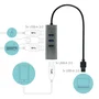 i-tec Hub USB 3.0, 4 Puertos USB 3.2 Gen 1 (3.1) Tipo-A Metal, Alimentación por USB, Protección Sobrecarga, Compacto para PC/Portátil/Mac, Gris, U3HUBMETAL403
