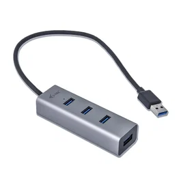 i-tec Hub USB 3.0, 4 Puertos USB 3.2 Gen 1 (3.1) Tipo-A Metal, Alimentación por USB, Protección Sobrecarga, Compacto para PC/Portátil/Mac, Gris, U3HUBMETAL403
