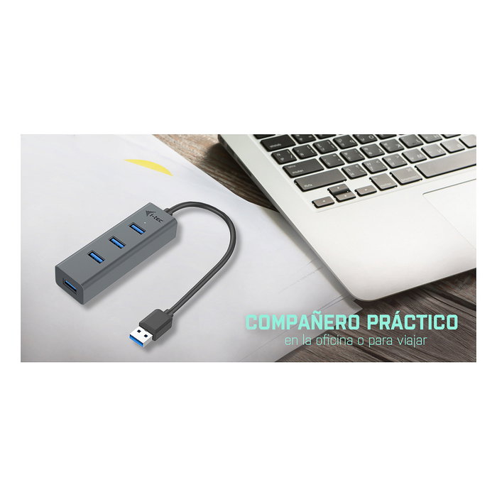 I-tec Hub USB 3.0 Metálico con 4 Puertos Gris I-tec Hub USB 3.0 Metálico con 4 Puertos Gris