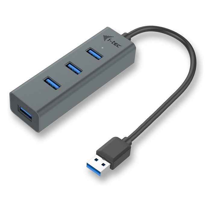I-tec Hub USB 3.0 Metálico con 4 Puertos Gris I-tec Hub USB 3.0 Metálico con 4 Puertos Gris