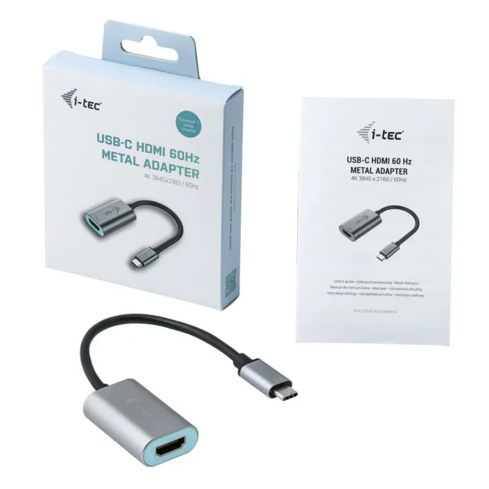 Adaptador USB-C a HDMI i-Tec C31METALHDMI60HZ Gris Turquesa 15 cm