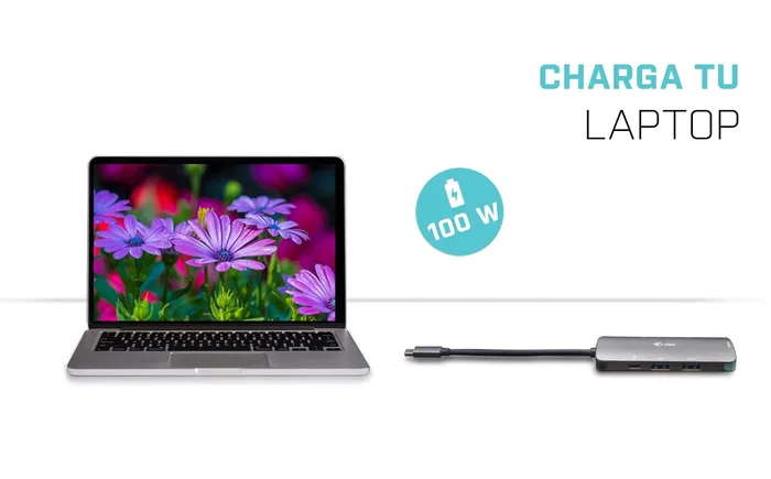 i-tec Docking Station USB-C C31NANODOCKPD 60W Power Delivery, 3x USB 3.0, Puerto HDMI 4K, Lector Tarjetas SD/microSD, Plata/Turquesa, para Portátil y Smartphone