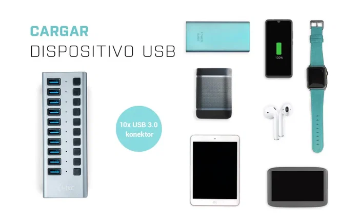 i-tec Hub de Carga USB 3.0 U3CHARGEHUB10 - 10 Puertos, Adaptador 48W, Carga Rápida, Plug & Play, Alimentación 100-240V, Compatible con PC, Mac, Linux, Universal i-tec Hub de Carga USB 3.0 U3CHARGEHUB10 - 10 Puertos, Adaptador 48W, Carga Rápida, Plug & Play, Alimentación 100-240V, Compatible con PC, Mac, Linux, Universal