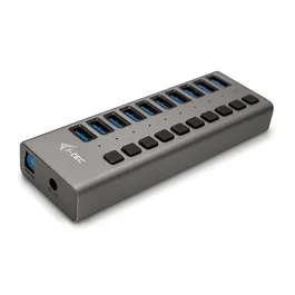 i-tec Hub de Carga USB 3.0 U3CHARGEHUB10 - 10 Puertos, Adaptador 48W, Carga Rápida, Plug & Play, Alimentación 100-240V, Compatible con PC, Mac, Linux, Universal