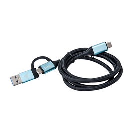 I-Tec Cable USB-C a USB-C/A con Adaptador USB 3.0 Integrado, Negro y Azul, 10 Gbit/s, 1 m