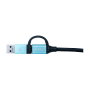 I-Tec Cable USB-C a USB-C/A con Adaptador USB 3.0 Integrado, Negro y Azul, 10 Gbit/s, 1 m