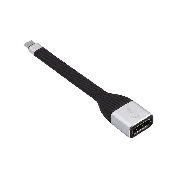 i-tec C31FLATDP60HZ Adaptador Cable USB-C a DisplayPort 4K Ultra HD 3840x2160 60Hz 10 Gbit/s, Conector USB-C Macho a DisplayPort Hembra 11.5 cm, Negro