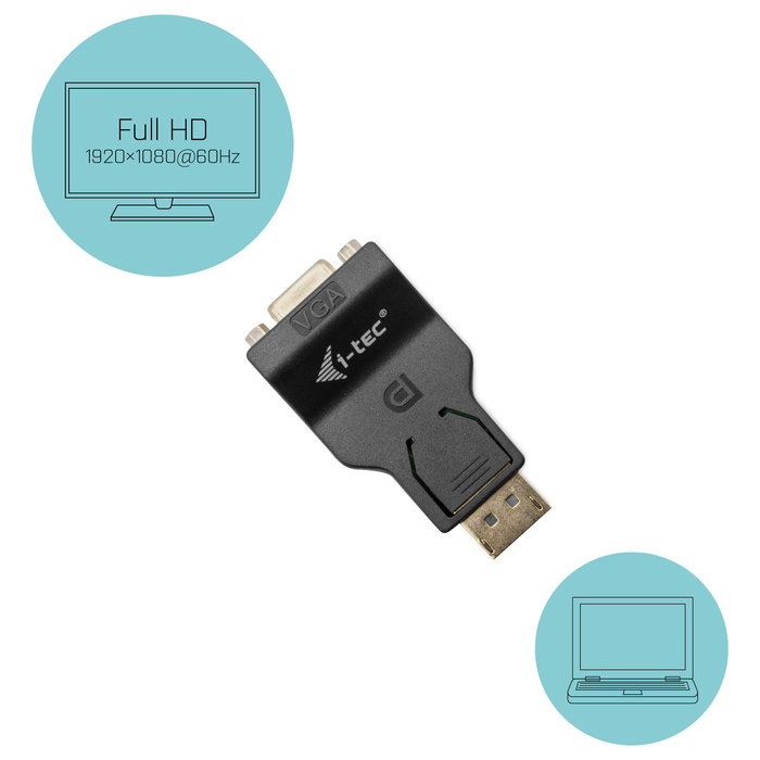 I-TEC Adaptador DisplayPort a VGA Negro