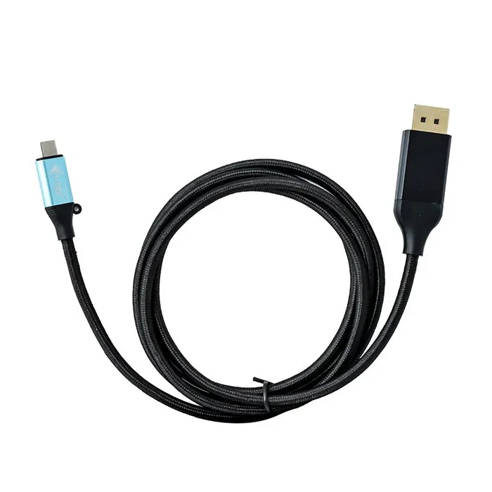 I-tec Adaptador C31CBLDP60HZ2M de USB-C a DisplayPort 4K/60Hz, 2m, Cable Negro, Compatible con Thunderbolt 3, G-Sync, HDR y Múltiples SO