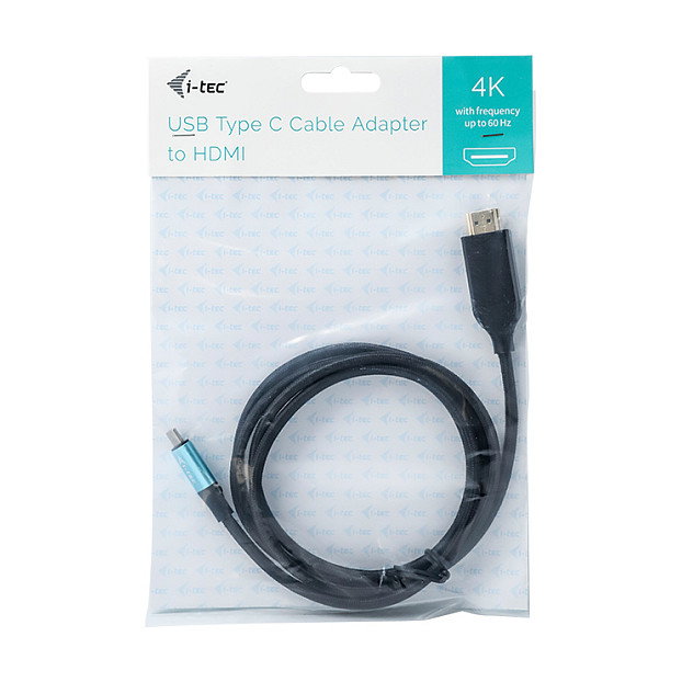 I-tec Adaptador USB-C a HDMI 4K 60Hz 200 cm Cable Negro