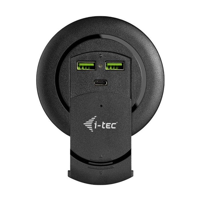 i-tec CHARGER96WD Cargador de escritorio USB-C PD 3.0 y 3x USB-A QC3.0 96W para móviles, tablets y portátiles, Negro