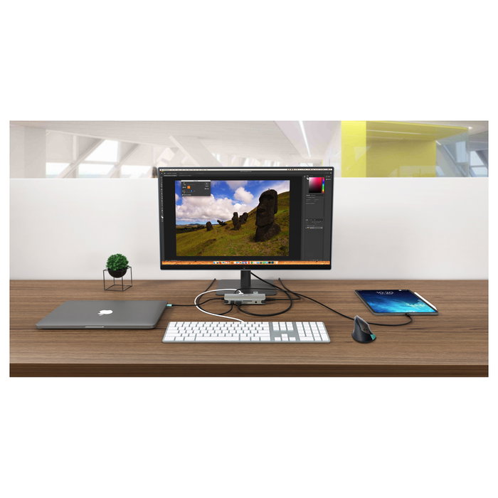 I-TEC D I-TEC USB-C NANO DOCK HDMI/VGA, Base Metal USB-C Nano para Viaje con HDMI, VGA, LAN, 100W PD, 3.5mm, Lector SD/MicroSD, Plata